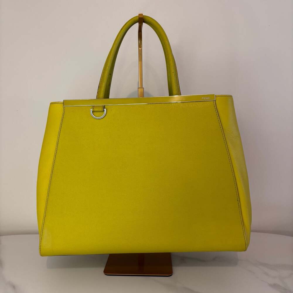 Fendi 2Jours 2Way Leather Yellow tote Bag